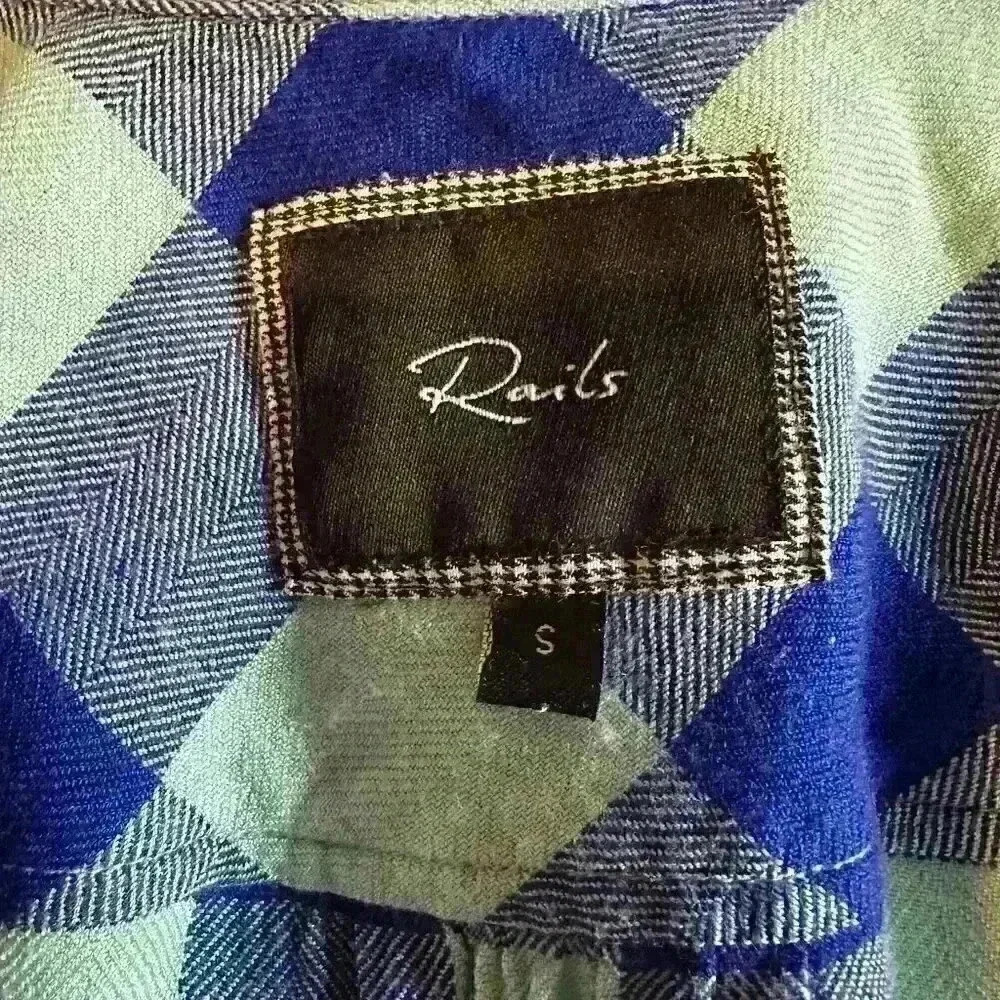 Rails S/S Blue Turquoise Button Down Double Chest… - image 3